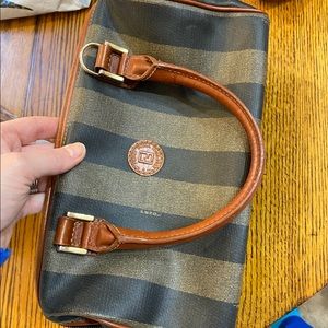 vintage fendi pequin boston mini bag